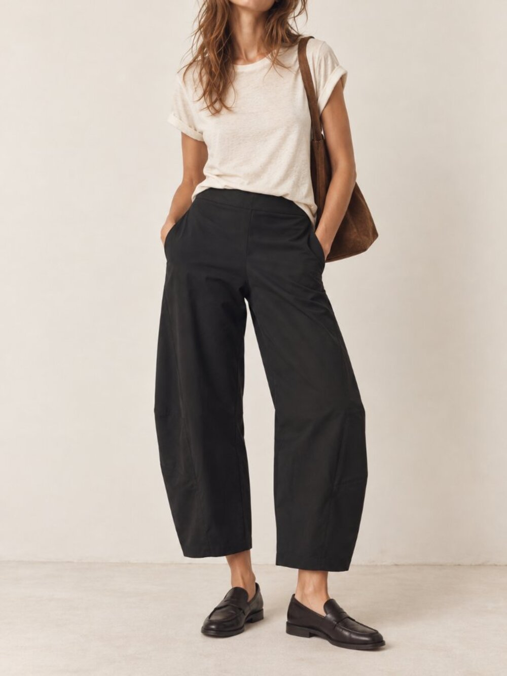 Ruti On The Loose Work Pants Size 4 Black NWT Barrel Leg